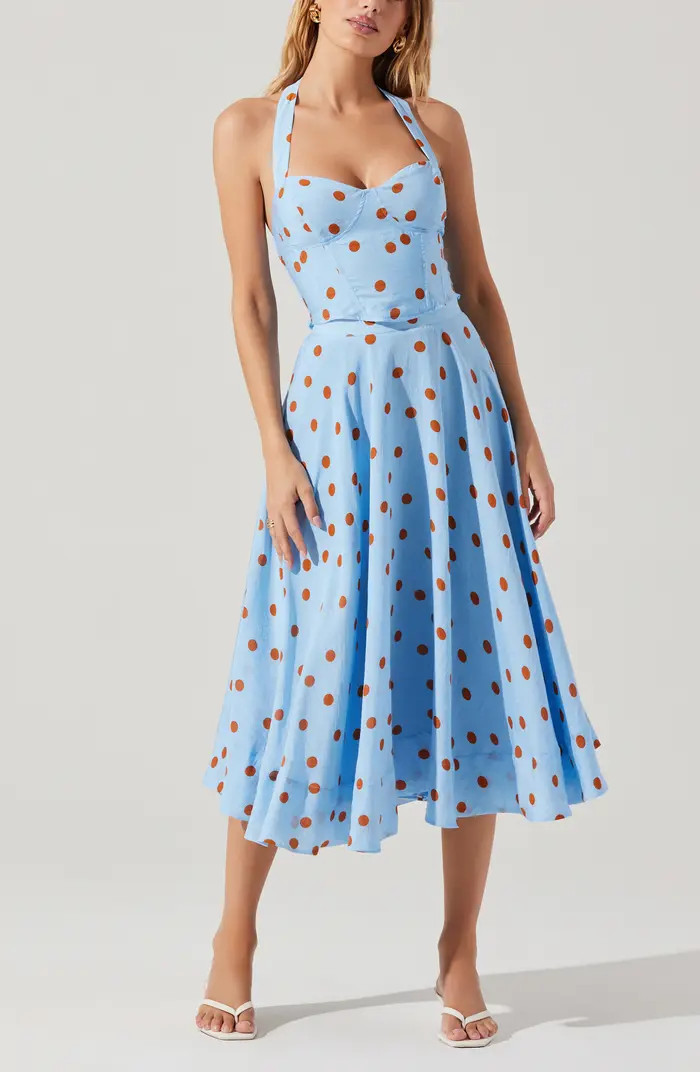 Janie Polka Dot Bustier Halter Top | Nordstrom