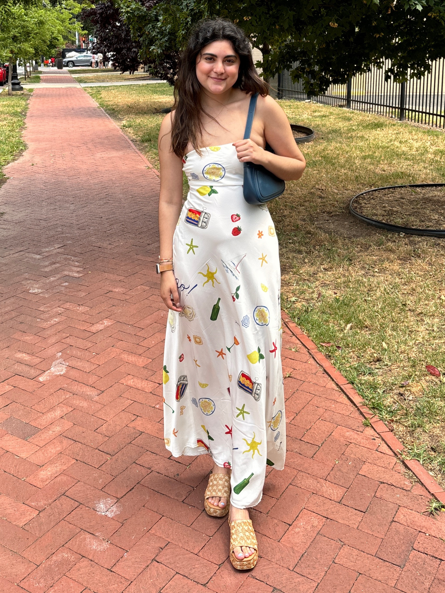 this dress was so flattering and fun and because of all the fun colors in the dress I was able to pair it with a fun colored bag - I sized down in it 

#LTKItBag #LTKSeasonal #LTKTravel
