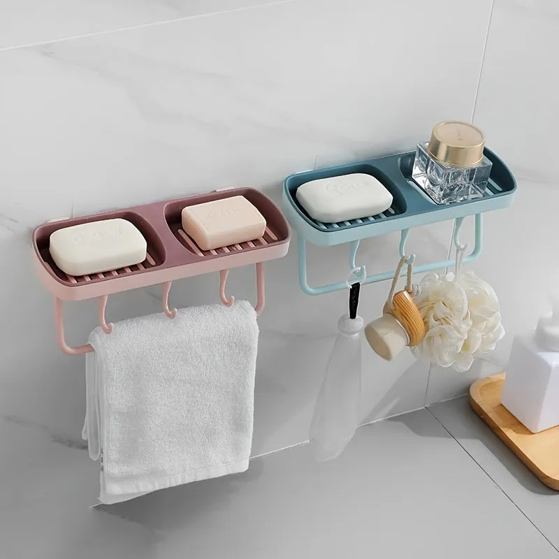 1pc Wall-Mounted Storage Rack, Large Double-layer Drain Soap Box, Free Punching Toilet Shelf, Wal... | Temu Affiliate Program