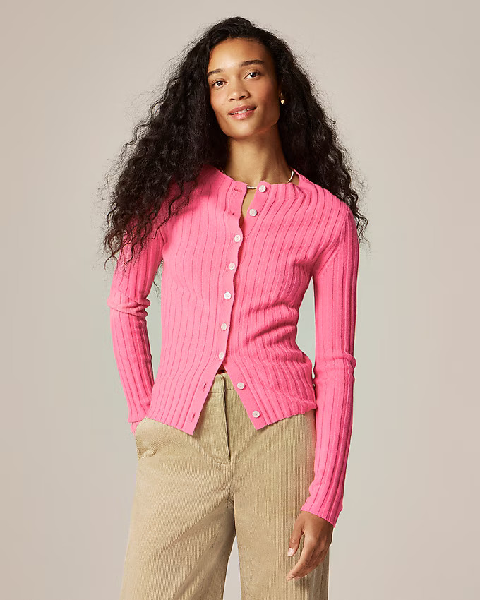 Wide-rib cashmere cardigan | J. Crew US