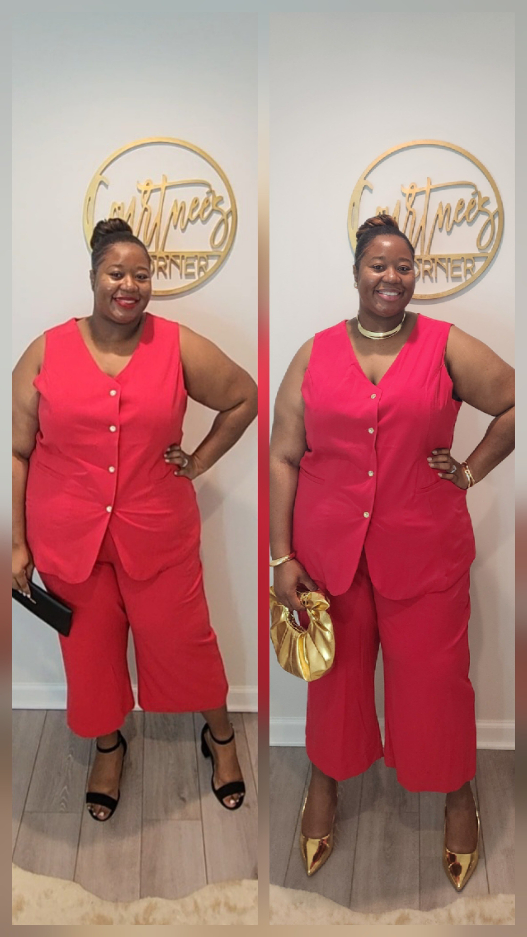 Same Outfit. Different Me. I recreated these photos to show a few before and during GLP-1 comparisons. I'm 6 weeks in, 25 pounds down, and I can already see the difference!  Not just on the scale, but in how this @avenueofficial outfit fits, feels, and moves with me.This journey shows my progress in consistency and showing up for myself, even on the hard days. Ready to start your GLP-1 journey? Use code "CourtneesCorner100" at www.effecty.com to get $100 off your first order. 

#LTKPlusSize #LTKfitnessgoals #LTKWorkwear
