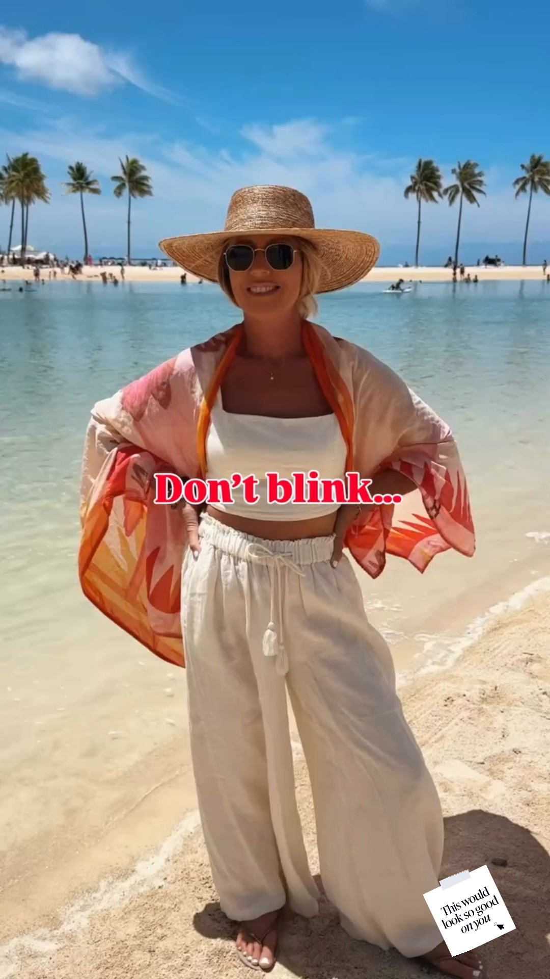 This cardigan hack 👀? YES or NO ?

Pants are on sale !

Here’s a super easy hack to turn a pareo into a cardigan! Lay it horizontally over your shoulders, then take the top corners, bring them forward and loop them around your arms, and tie them together at your back. Next, grab the remaining fabric, lift it up, and drape it over your shoulders so it flows nicely down your back and front. What do you think?

#pareo #diyfashion #vacationoutfits

#LTKSaleAlert #LTKSeasonal #LTKFindsUnder100