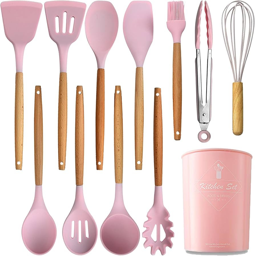 Silicone Cooking Utensils Set, 12-piece Kitchen Utensil Set Non-stick Cookware Is Heat-resistant,... | Amazon (US)