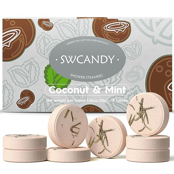 Aromatherapy Shower Steamers Birthday Day Gifts Coconut Mint - Swcandy 8 Pcs Bath Bombs Birthday ... | Amazon (US)