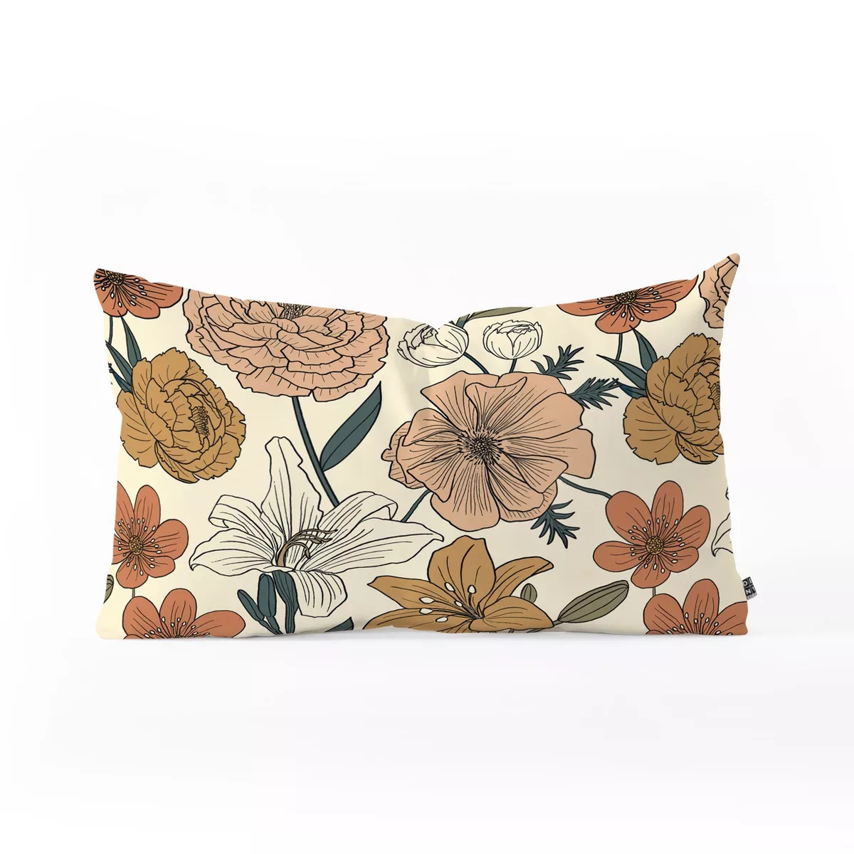 Emanuela Carratoni Spring Floral Mood Oblong Throw Pillow - Society6 | Target