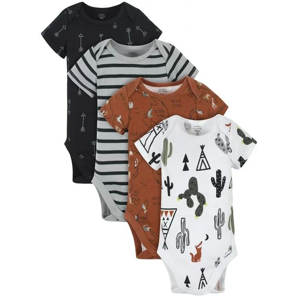 Modern Moments by Gerber® Baby Boys Organic Onesies® Brand Bodysuits, 4-Pack | Walmart (US)