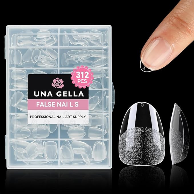 UNA GELLA Extra Short Almond Nail Tips, 312pcs XS Short Almond Gel Nail Tips Pre-Shaped Half Matt... | Amazon (US)
