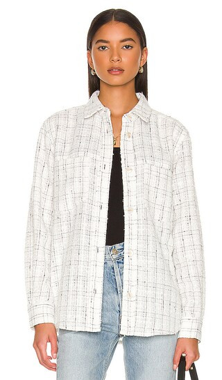 Silvie Tweed Shacket in White | Revolve Clothing (Global)