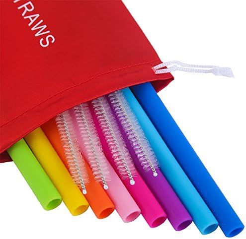 Mcool Silicone Straws 8Pcs Straight Smoothies straws for 30&20 oz Tumblers-Reusable Straws Extra Lon | Amazon (US)