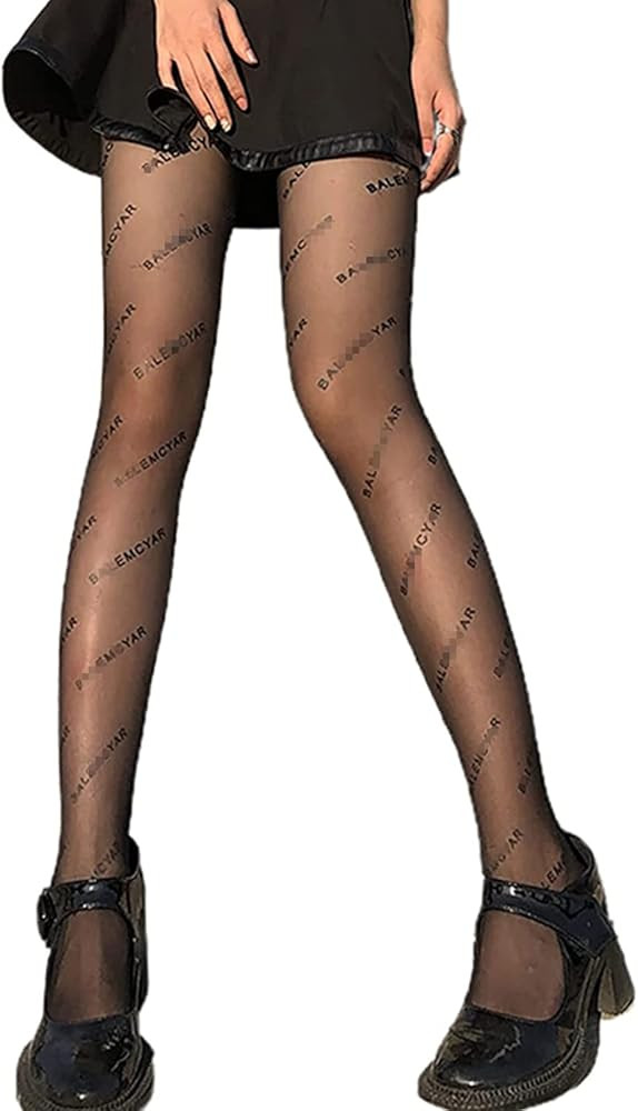 Women Fishnet Tights Letter Stockings High Waist Elastic Shaping Sexy GG Ladi... | Amazon (US)