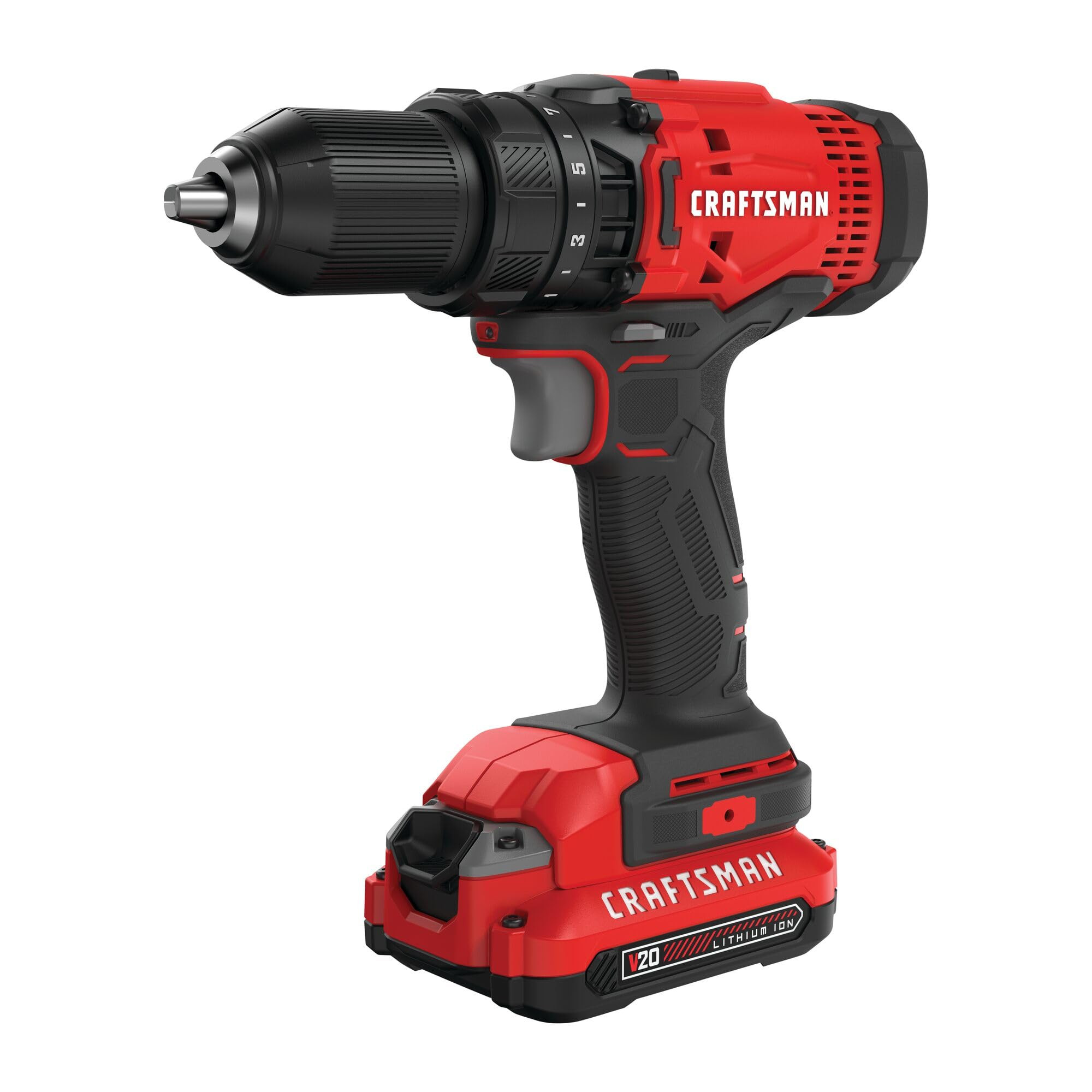 CRAFTSMAN V20 Cordless Drill/Driver Kit, 1/2 inch, Battery and Charger Included (CMCD700C1) | Amazon (US)