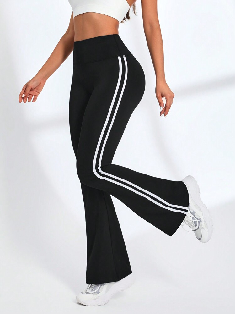 SHEIN Sport Streetz Women's Side Striped Casual Flared Sports Pants | SHEIN