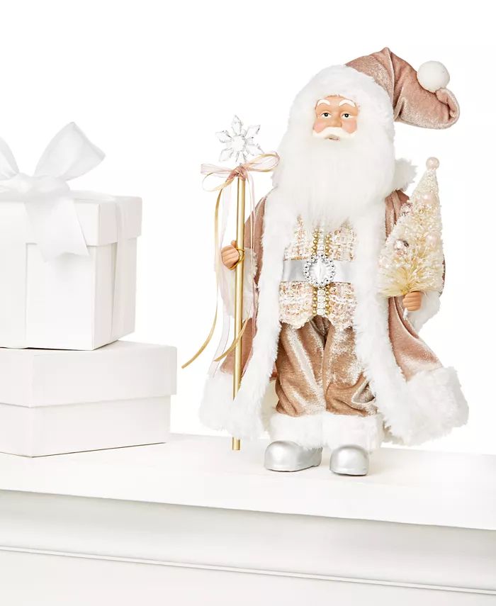 Shimmer and Light 12"H White Standing Santa, Created for Macy's | Macy's