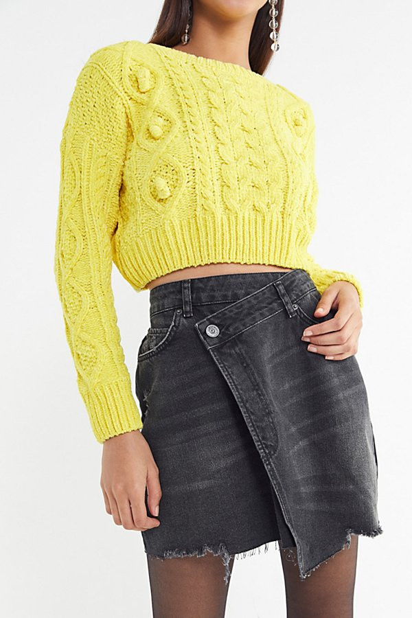 BDG Denim Mini Wrap Skirt - Black XS at Urban Outfitters | Urban Outfitters (US and RoW)