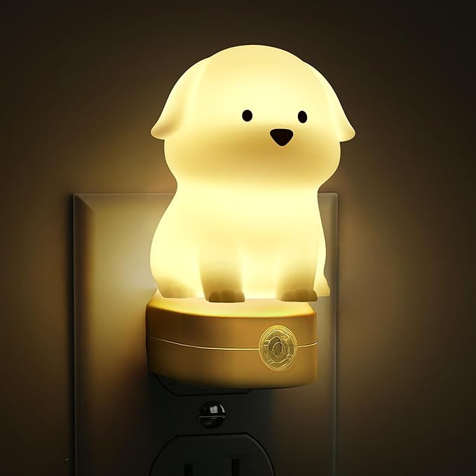 L LOHAS LED Plug in Night Light for Kids, 3D Cute Puppy Night Lights with Dusk to Dawn Sensor, RG... | Amazon (US)