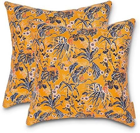 Vera Bradley by Classic Accessories Water-Resistant Accent Pillows, 18 x 18 x 8 Inch, 2 Pack, Rai... | Amazon (US)