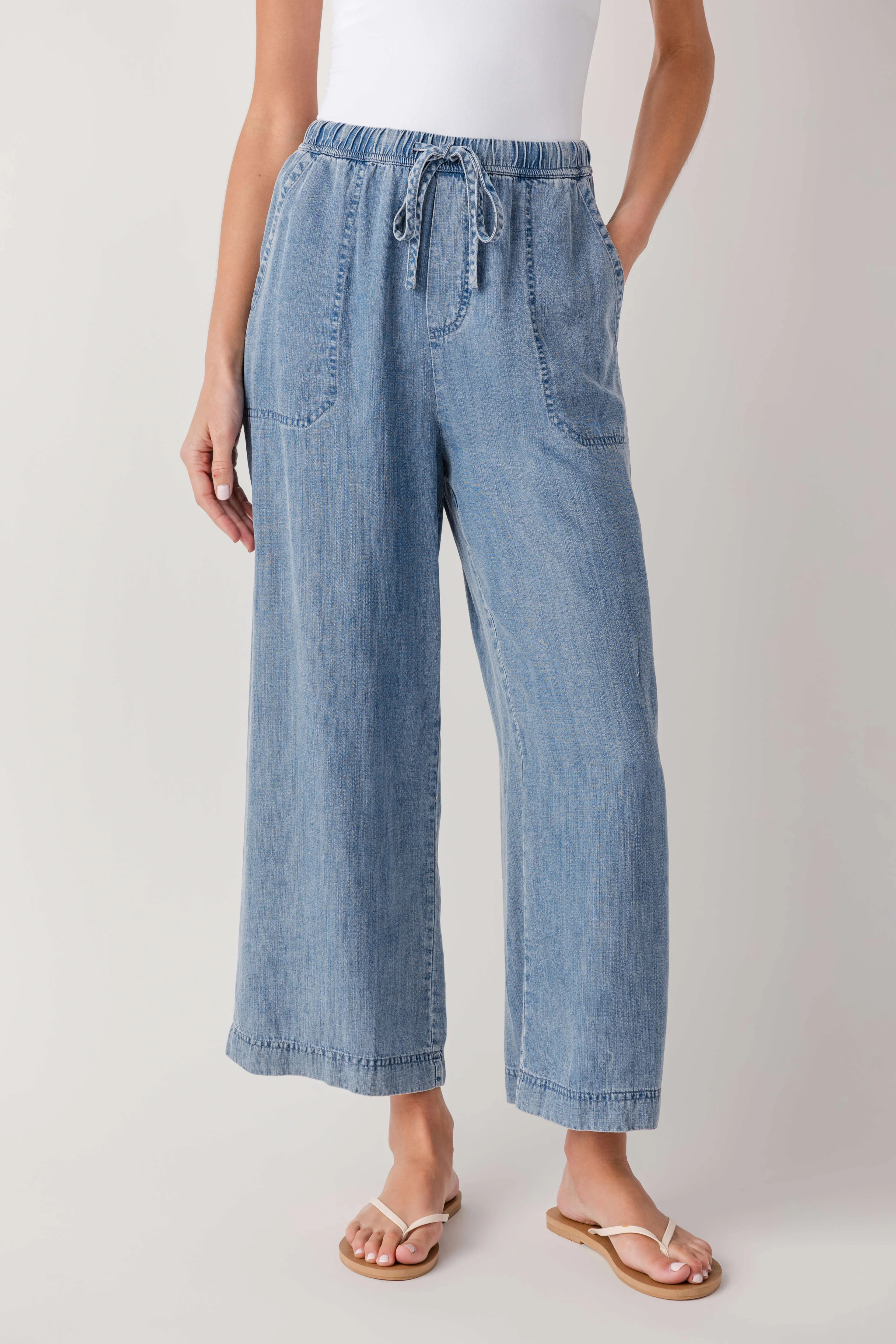 Mustard Seed Tencel Cropped Denim Pants | Social Threads