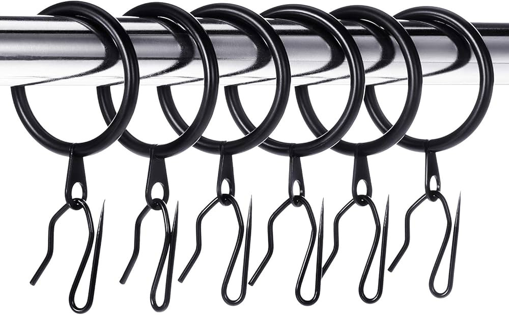 Hotop 30 Pcs Metal Drapery Curtain Rings 0.98/1.26/1.65 inch Interior Diameter and 30 Pcs Hanging... | Amazon (US)