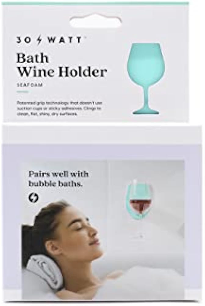 30 Watt Silicone Wine Glass Holder for Bath & Shower, Give The Sift of an at Home Spa Bathtub Rel... | Amazon (US)