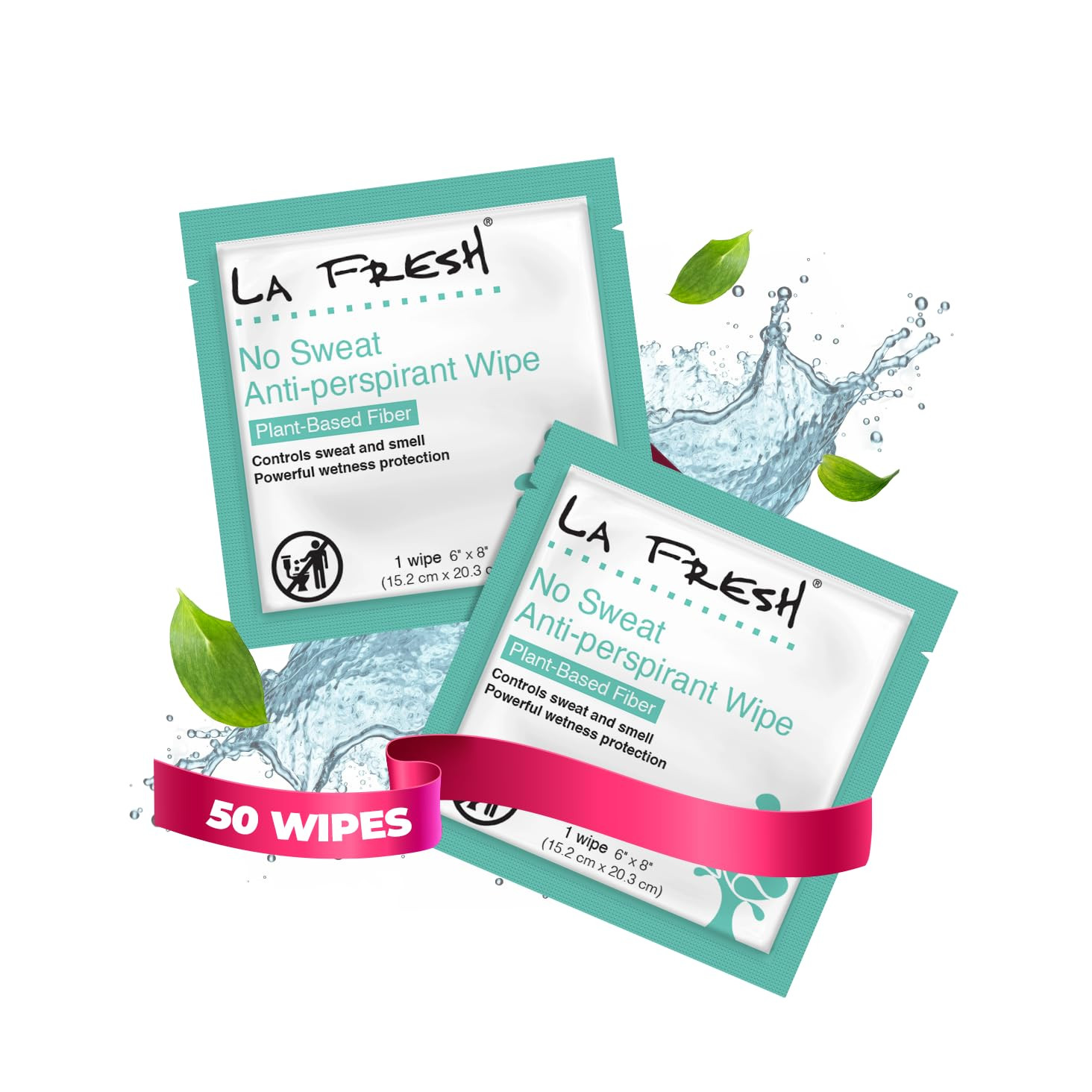 La Fresh Travel Lite Antiperspirant and Body Wipes - 50 Individually Wrapped Deodorant Wipes for ... | Amazon (US)