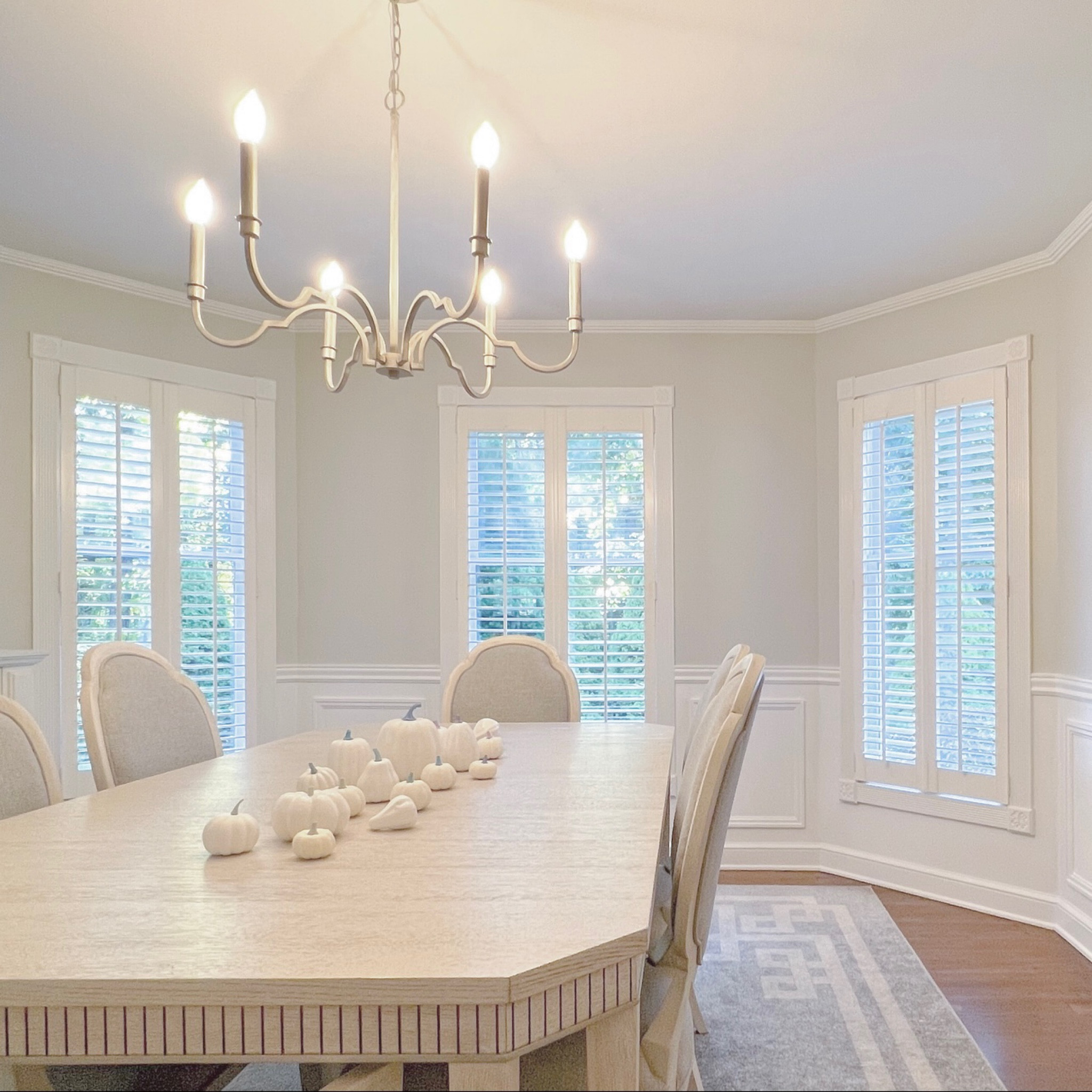 Neutral Fall Dining Room Decor with White & Pastel Pumpkins. Traditional Style, Gray & White, White Oak, French Furniture, Traditional, Grandmillennial, Victorian Style

#LTKhome #LTKHalloween #LTKSeasonal