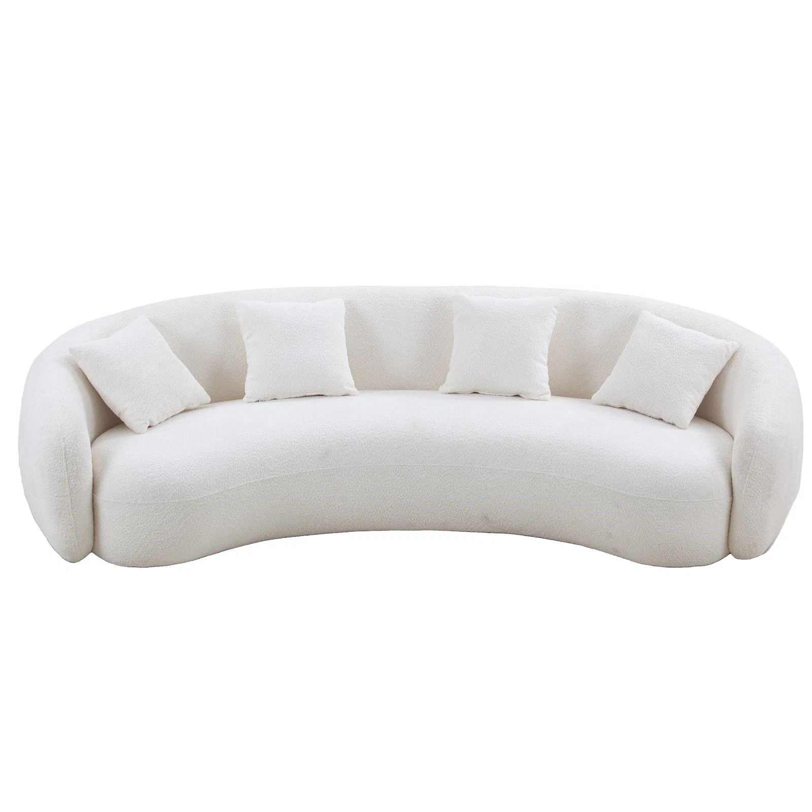 Shaleine 101.4" Curved Sofa, Mid Century Modern Half Moon Living Room Sofa | Wayfair North America