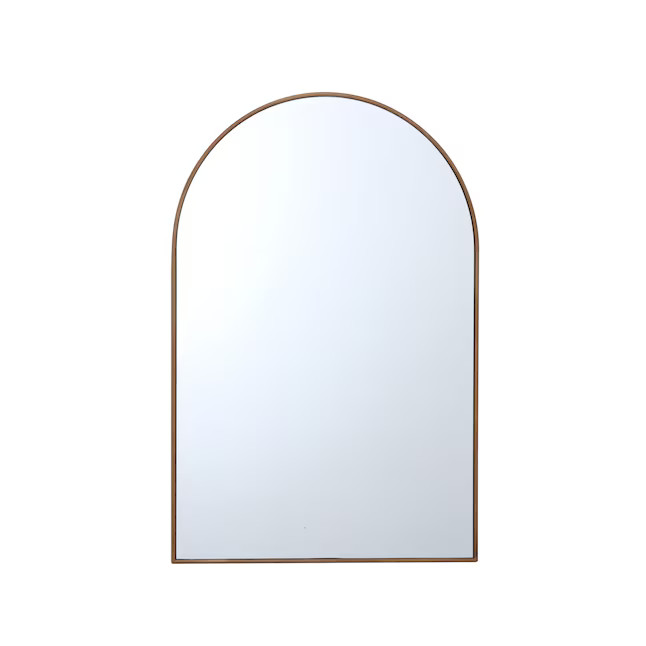 Origin 21 24-in W x 36-in H Arch Warm Walnut Polished Wall Mirror | Lowe's
