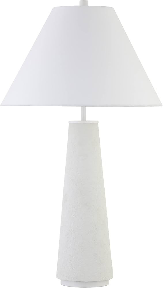 Henn&Hart Ingalls 28" Tall Monochrome Table Lamp with Fabric Shade in Matte White/Matte White, De... | Amazon (US)