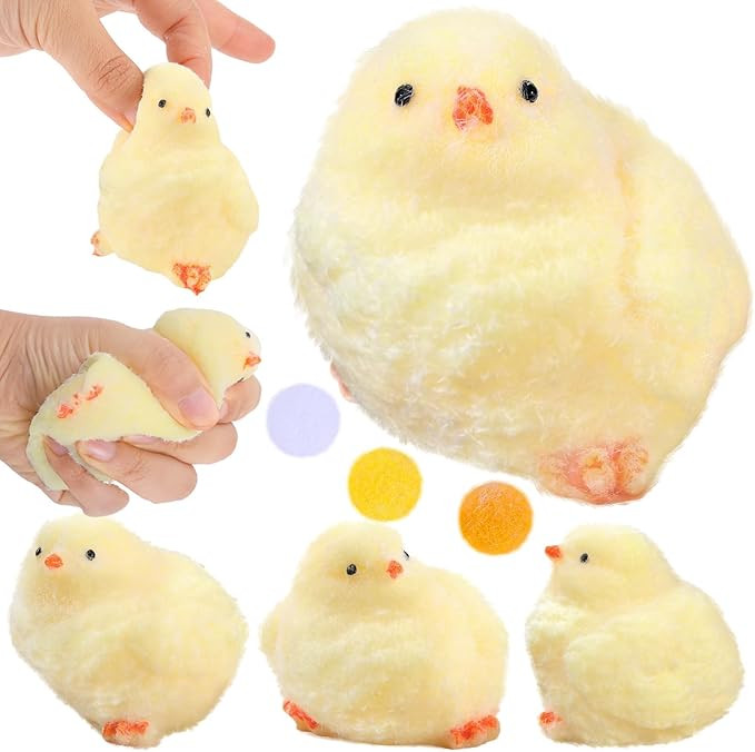 4 Pack Handmade Chick Taba Squishies Toys Ultra Soft Chick Squeeze Fidget Toys for Stress Relief ... | Amazon (US)