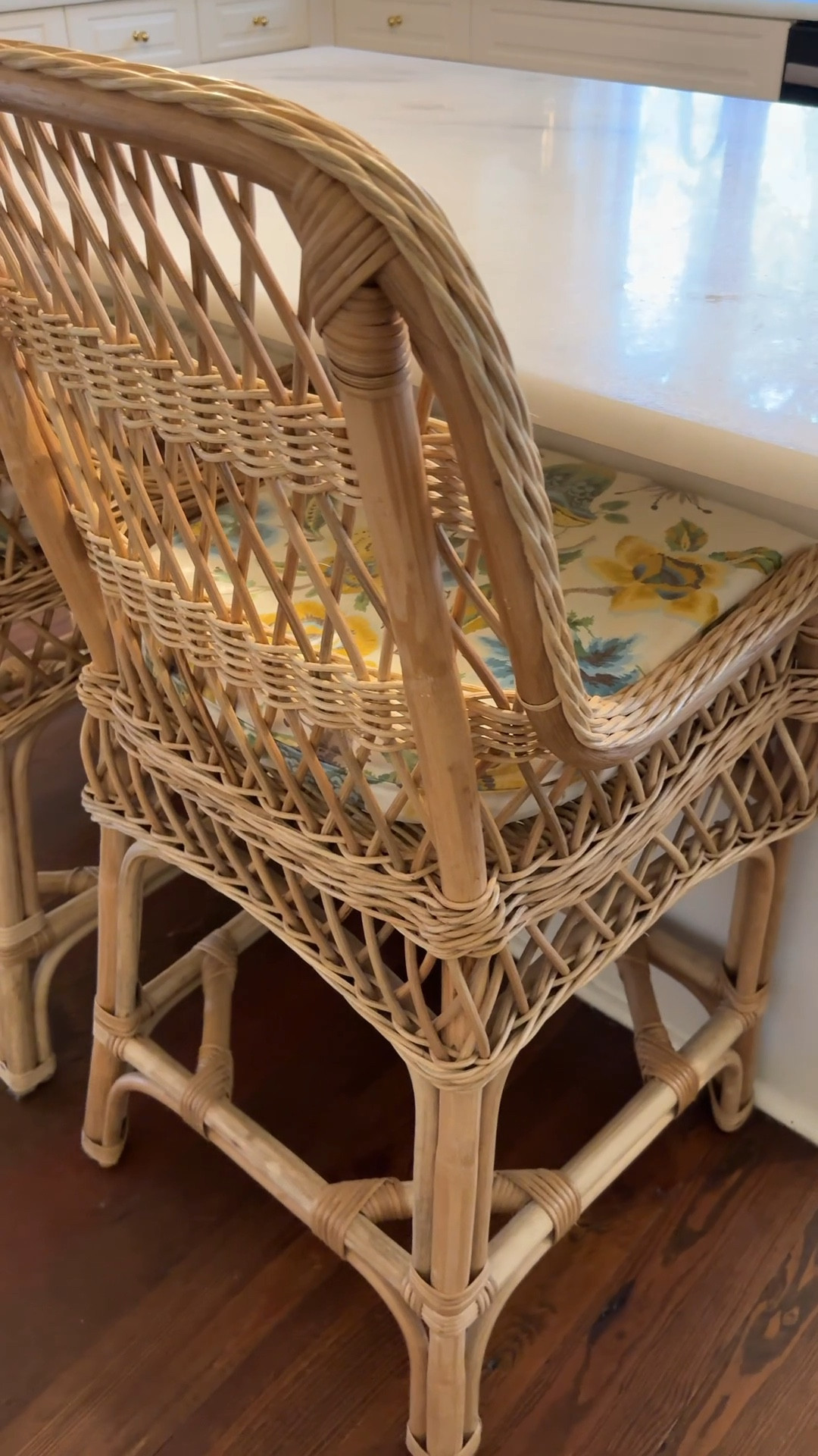 My counter stool chairs are to the trade only but I just found a very similar style that comes with the option for pretty cushions! Mine are custom and wipeable sorry I don’t have a link! The chairs are currently 25% off for Black Friday 

#LTKHome #LTKCyberWeek