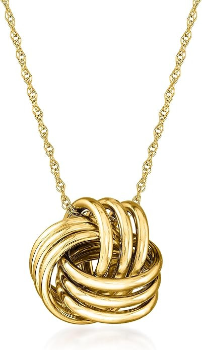 Ross-Simons 14kt Yellow Gold Love Knot Pendant Necklace | Amazon (US)