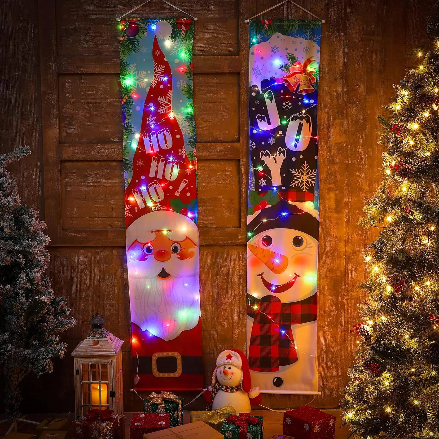 2 Pieces Outdoor Christmas Decorations Xmas Hanging Porch Signs Banner Winter Holiday Door Banner... | Wayfair North America