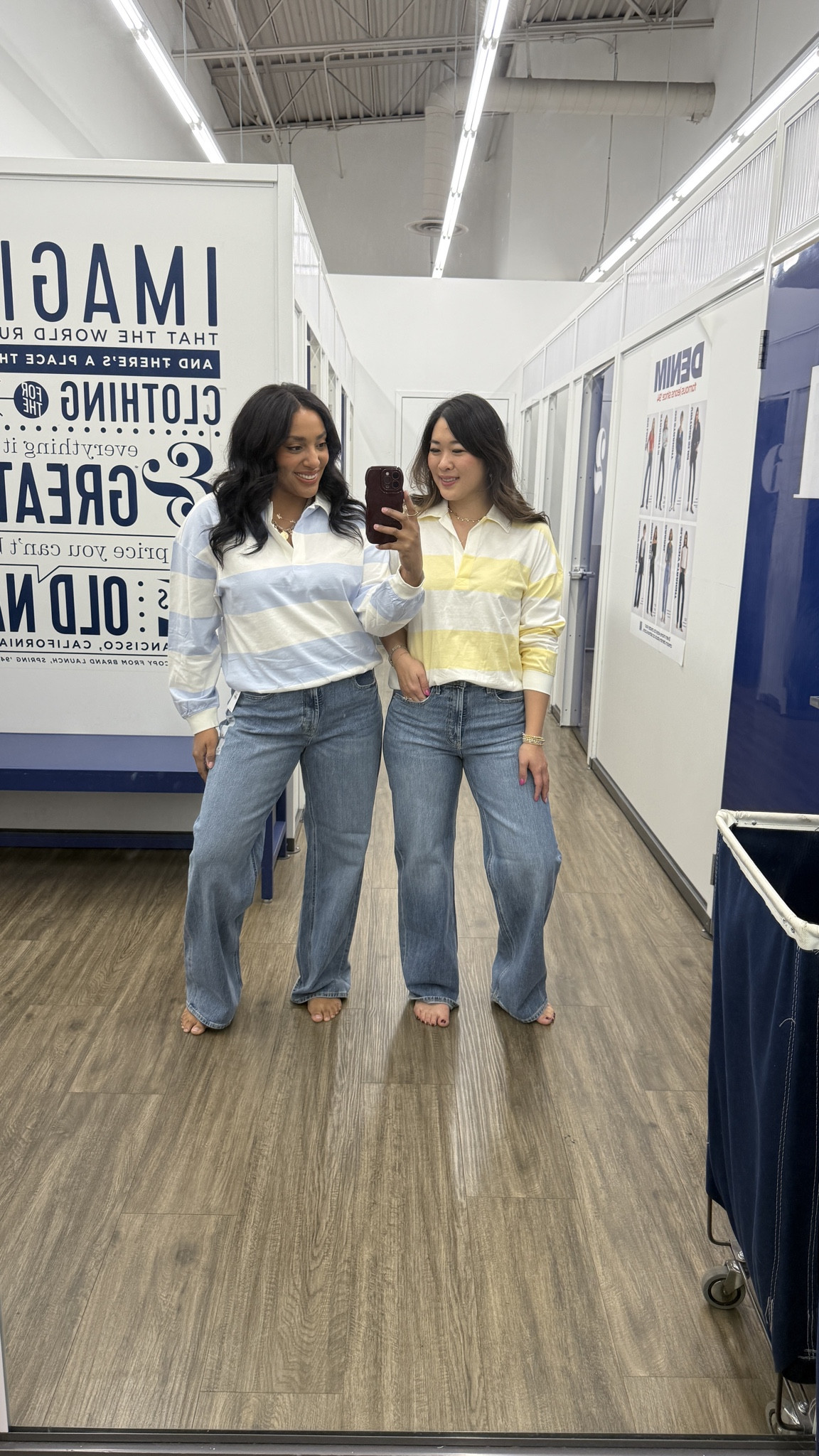 Old Navy Rugby Tops TTS and wide leg denim