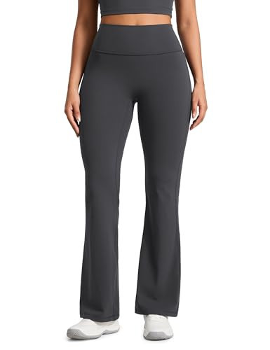 CRZ YOGA Secretsculpt Butterlift Flare Leggings 31" - No Front Seam High Waist Bootcut Yoga Pants Booty Scrunch Butt Mysterious Grey X-Large | Amazon (US)