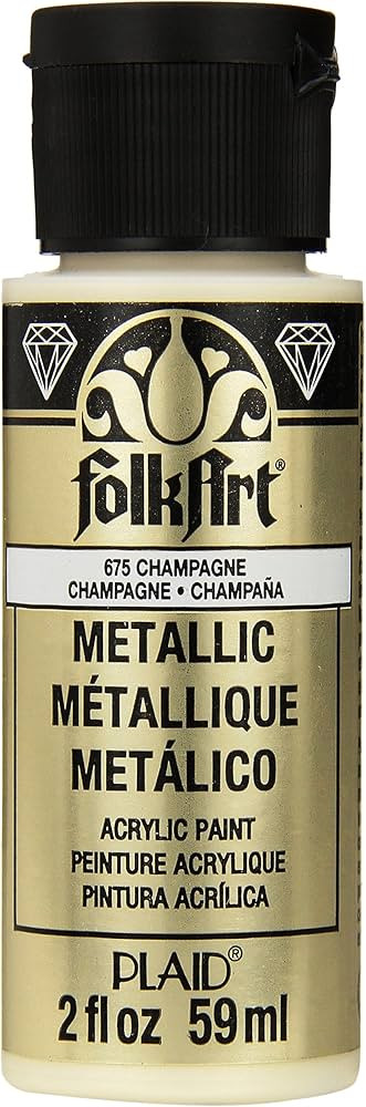 FolkArt Metallic Acrylic Paint in Assorted Colors (2 oz), 675, Champagne | Amazon (US)
