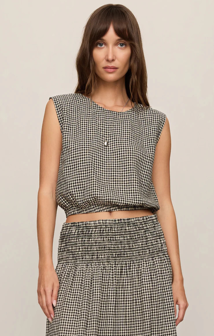 Merit Cropped Gingham Linen Top | Z Supply