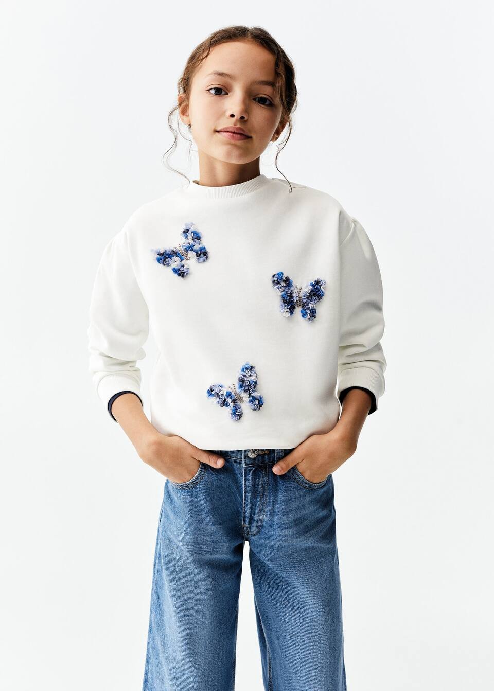 Gemustertes baumwoll-sweatshirt -  Mädchen | Mango Kids Deutschland | MANGO (DE)
