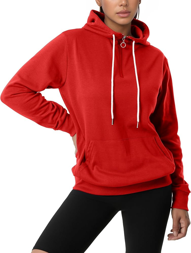 GIVON Womens Lightweight Thin Quarter Zip Up Pullover Hoodie Sweatshirt with Plus Size | Amazon (US)