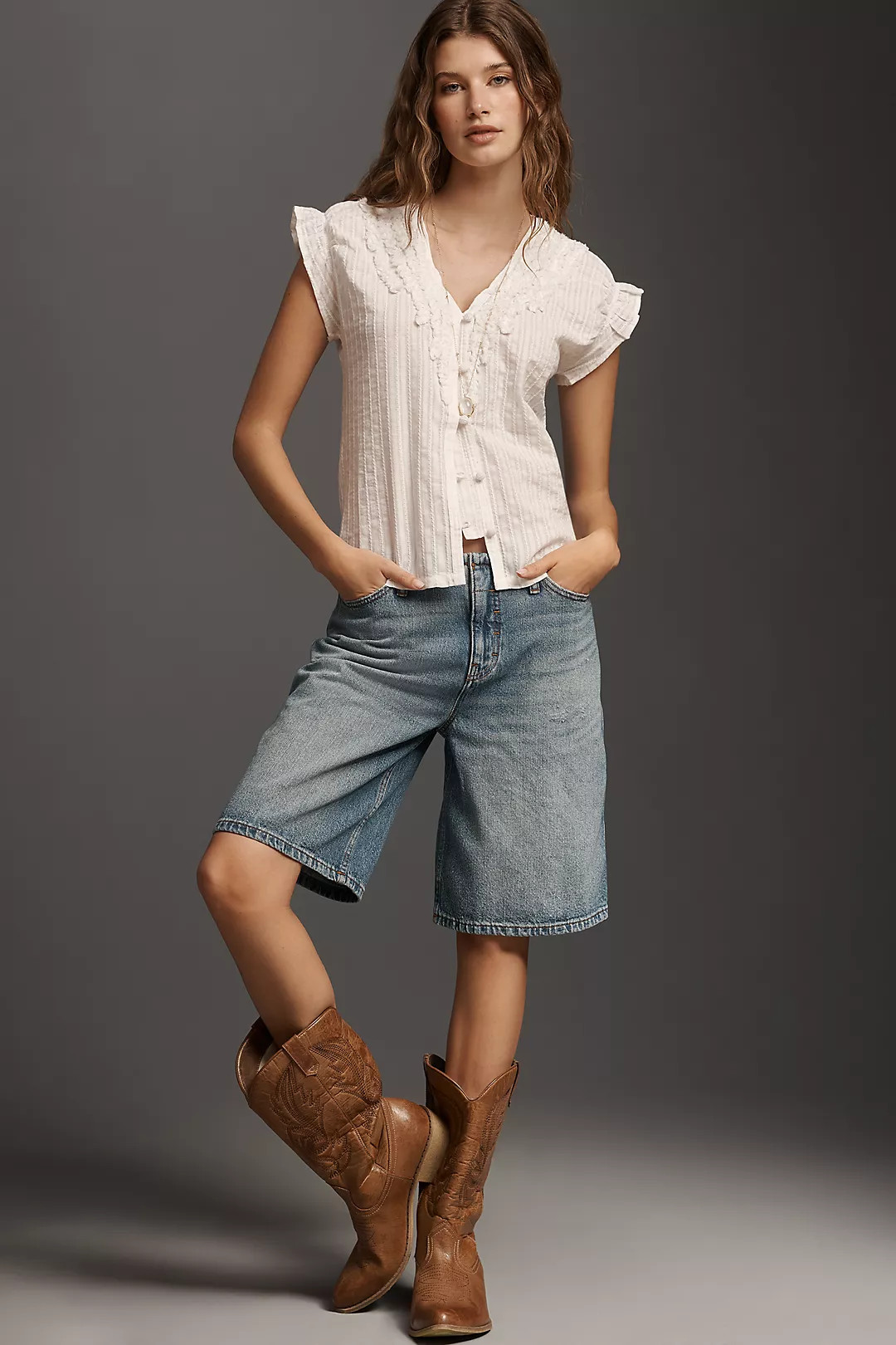 Pilcro Cinched Wedge Top | Anthropologie (US)