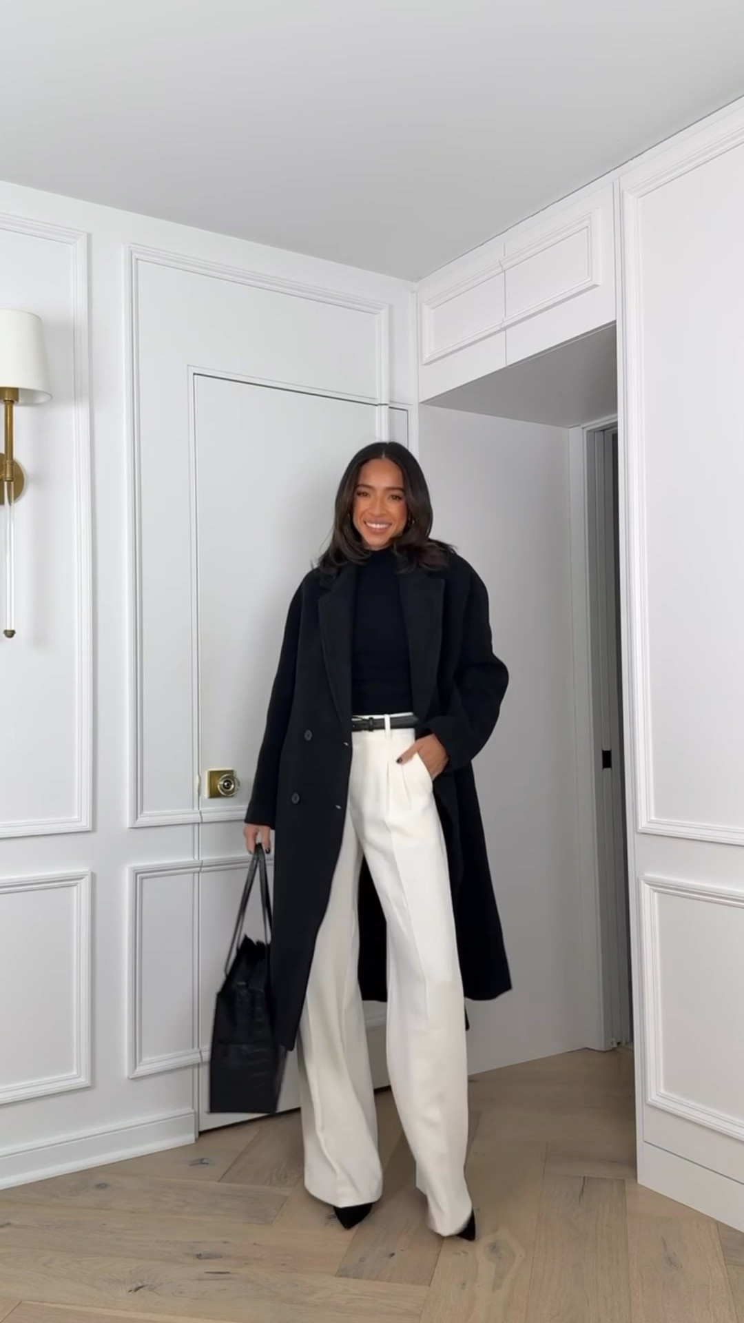 Work outfit!! Size S coat (oversized fit), 4 Reg Trousers (this wider leg style is OOS but I’ve linked similar), XS/S belt, exact boots are old but added similar! 

fall outfit, fall fashion, office outfit, workwear, business casual workwear