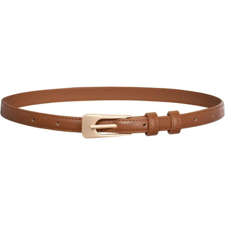 DOVACKA Women Leather Belt Thin Belts for Jeans Dress Fashion Skinny Belt With Gold Buckle | Walmart (US)