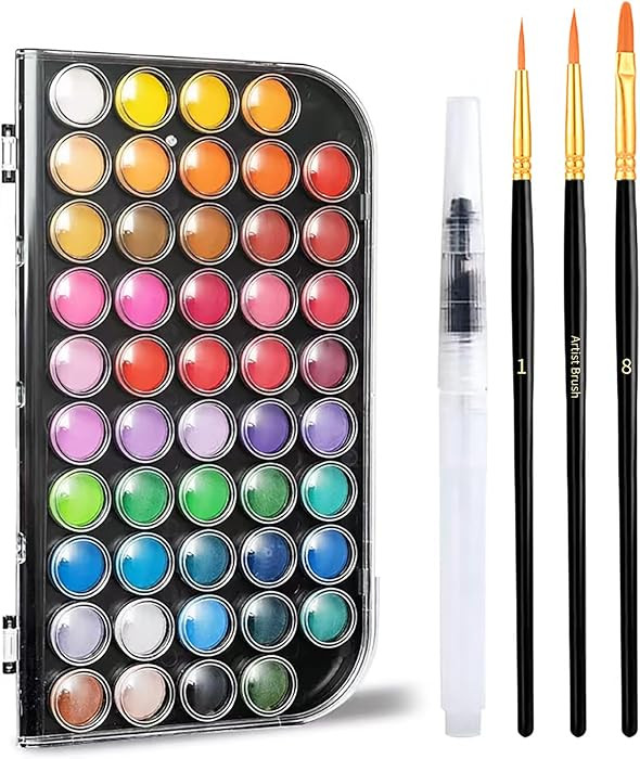Watercolor Paint,watercolor paint set,48 Colors Washable Watercolor Paint Set With Brush, Refilla... | Amazon (US)
