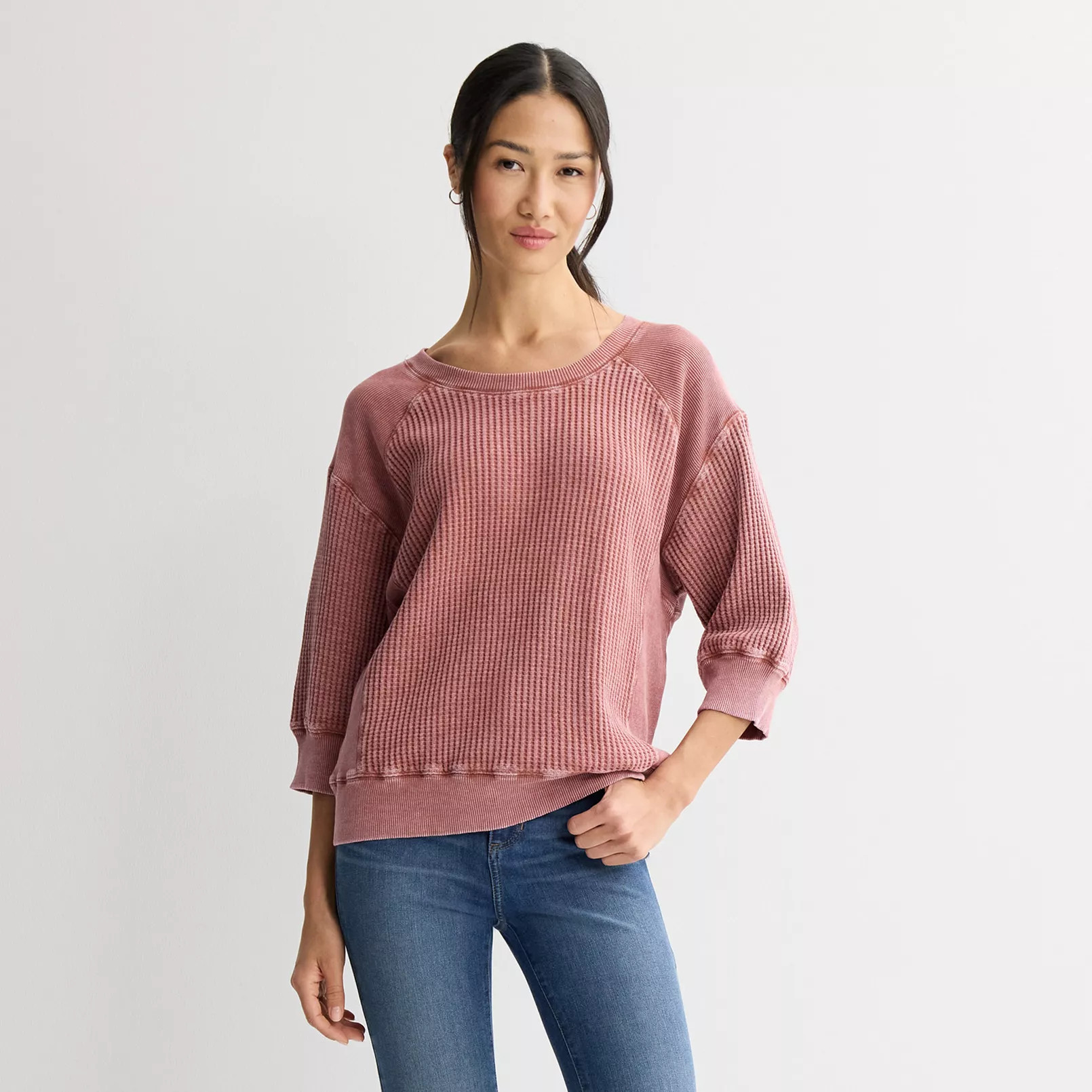 Women's Farmers Market Waffle Long Sleeve Top | Kohl's