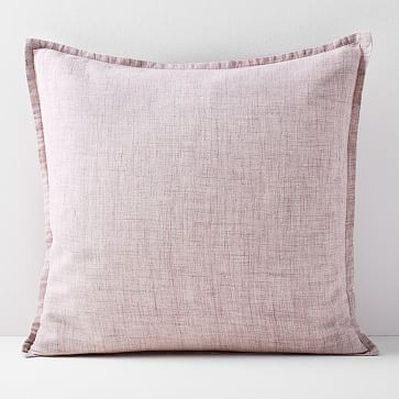 Belgian Flax Linen Pillow Cover, Vintage Rose, 20""x20"" | West Elm (US)