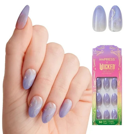 imPRESS X WICKED: FOR GOOD Press On Nails ‘Living in a Dream’ Purple Medium Coffin 30 Fake Nails | Walmart (US)