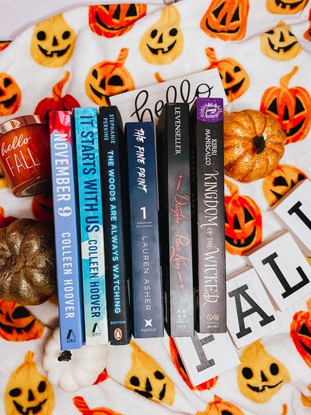 Fall & Cozy Hopefuls aka my November TBR List! 🍂📚I wasn’t sure what to add some for the month. I still have a few witch books I could read but I feel like it wasn’t the time anymore. 🔮 So I went with these and think they seem like the perfect fit. 📖 I finished some of my fall TBR list and have a few more I can hopefully get to. I’m excited for this reading list for the month. 😊

📖Want To Read📖
🍂November 9 is on this months TBR. I planned to read it on November 9 of course. I do love me a good Colleen Hoover book. 💙

🧢It Starts With Us is another on my TBR. Speaking of Colleen Hoover, I have this one that I’ve been excited to get to. I bought it last month when it came out but haven’t gotten a chance to read it yet.🔵

🌳The Woods Are Always Watching sounds so interesting. I read There’s Someone Inside Your House last month and loved the vibe and story was perfect for spooky season so I thought I would continue and read it🪵

🖋The Fine Print is a book I’m excited for. I bought it last month and it sounds so interesting and so hyped up so hopefully I like it too.🤍

🏴‍☠️Daughter of the Pirate King is pretty interesting and I bought this on a whim and hope I like it. It sounds like such a fun read for this month too.🖤

💀Kingdom of the Wicked is a series I’ve been wanting to start and I think I’m going to this month. It sounds pretty good and I’m very intrigued as so many people say it’s amazing and a good read.☠️

Not a very long TBR this month which means I’ll hopefully get to read them and maybe a few more. Who knows? I’m Loki g forward to next months festive and holiday TBR! 🎄

What is one book you want to read in November? 🤔
