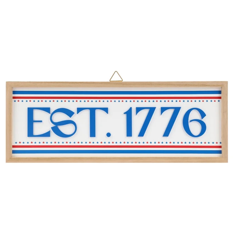 Established 1776 Wood Hanging Sign, 18" x 6.75", Patriotic by Way To Celebrate | Walmart (US)