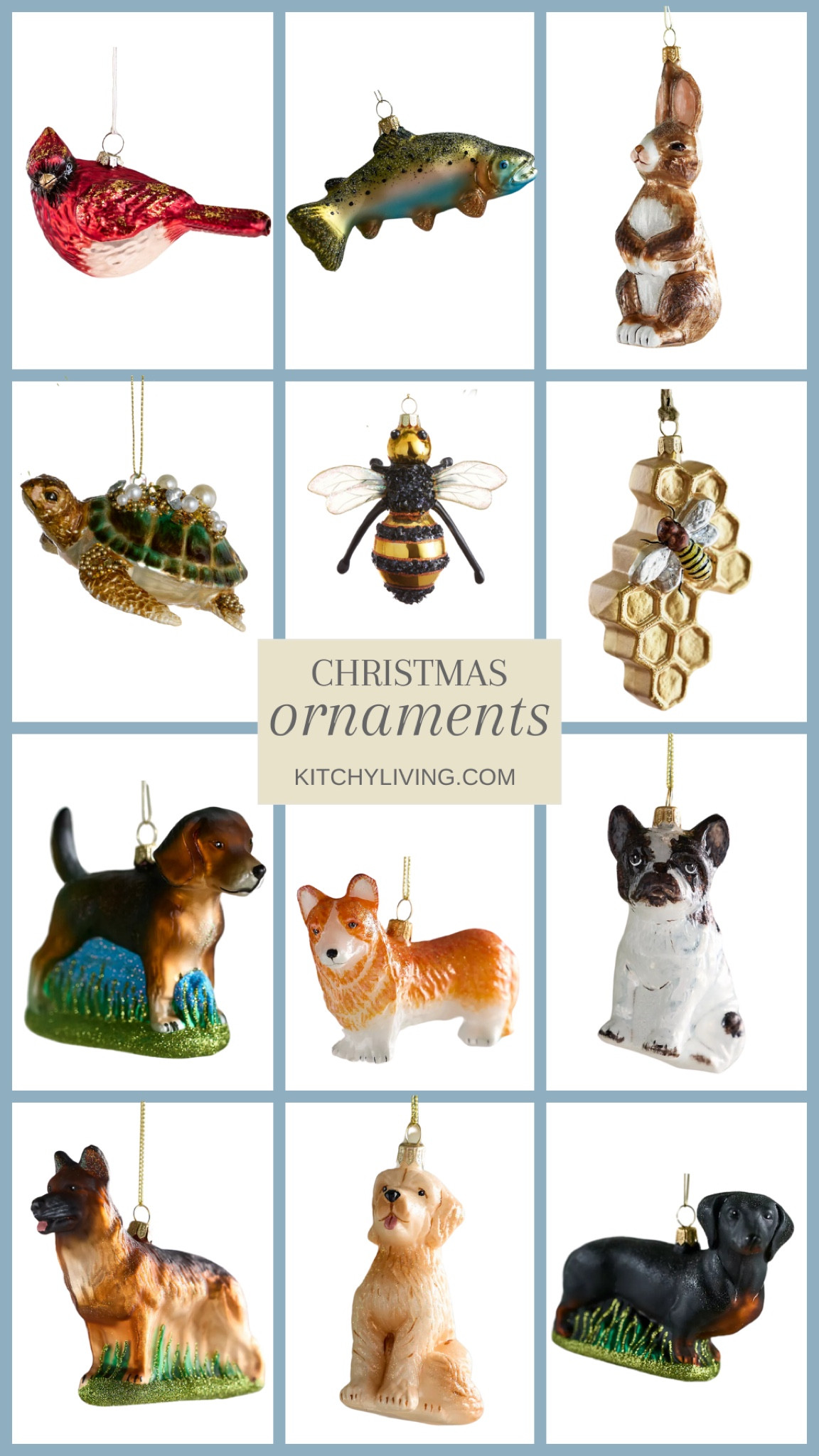 Christmas Ornaments: ANIMALS #christmasdecor #christmasornaments #ornaments #christmas #Anthropologie 

#LTKHome #LTKSeasonal