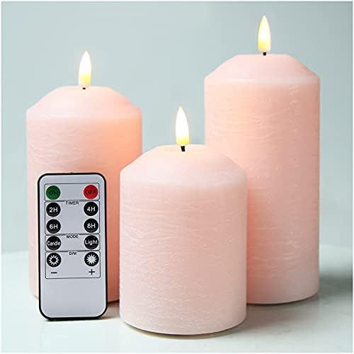 Pink Flameless Pillar Candles  | Amazon (US)