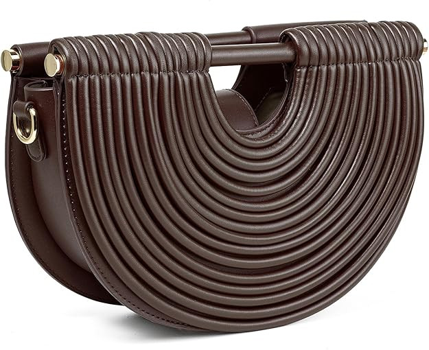 Slouchy PU Leather Cloud Semicircles Bags Women Woven Crossbody Purse Underarm Shoulder Hobo Bag ... | Amazon (US)